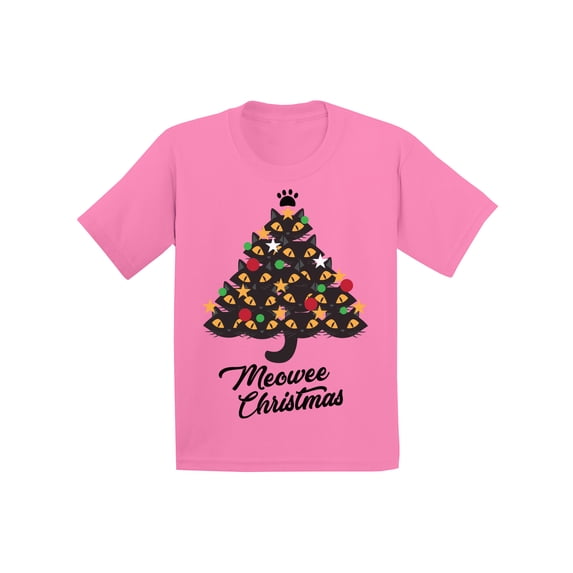 Awkward Styles Christmas T-Shirt for Boys Girls Xmas Cat Kids T Shirts