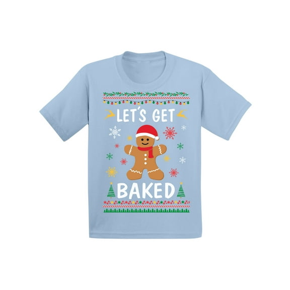 Awkward Styles Christmas T-Shirt for Boys Girls Xmas Gingerbread Man Toddler Shirt