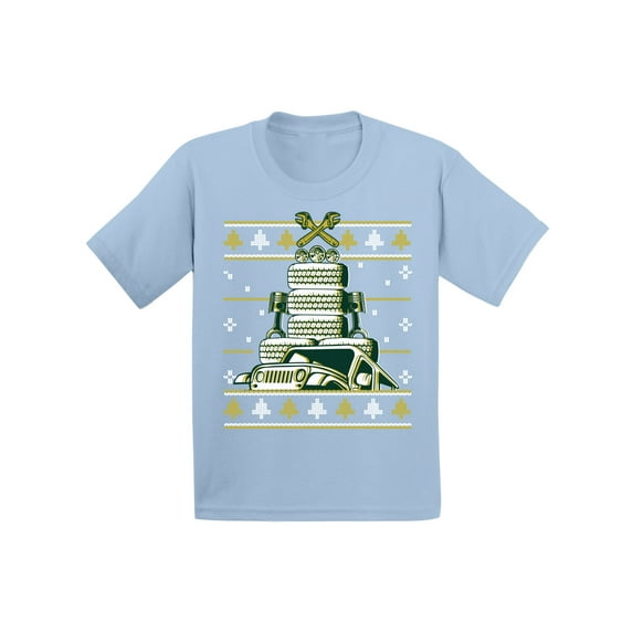 Awkward Styles Christmas T-Shirt for Girls Boys Auto Xmas Tree Toddler Shirt