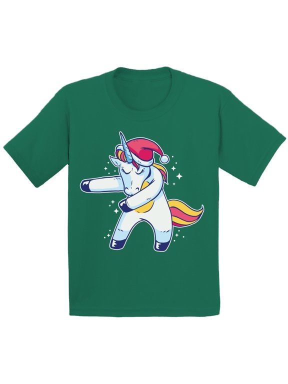 Christmas T-Shirt for Girls Boys Xmas Dancing Unicorn Toddler Shirt