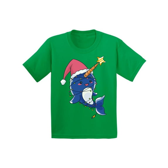 Awkward Styles Christmas T-Shirt for Girls Boys Xmas Narwhal Kids T Shirts