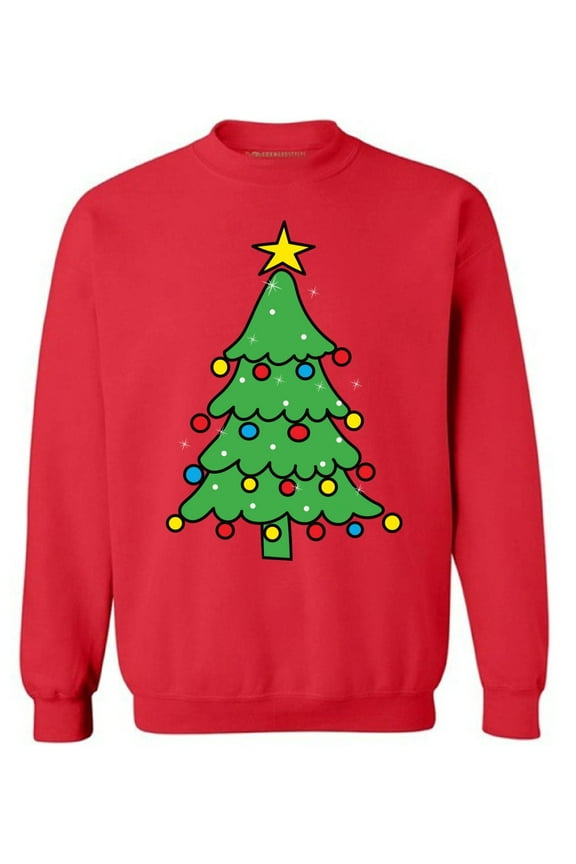Christmas Tree Crewneck Christmas Sweatshirt for Men Christmas Tree Sweatshirt for Women Funny Ugly Christmas Tree Sweater Christmas Tree Outfit Ugly Sweater Unisex Sweatshirt