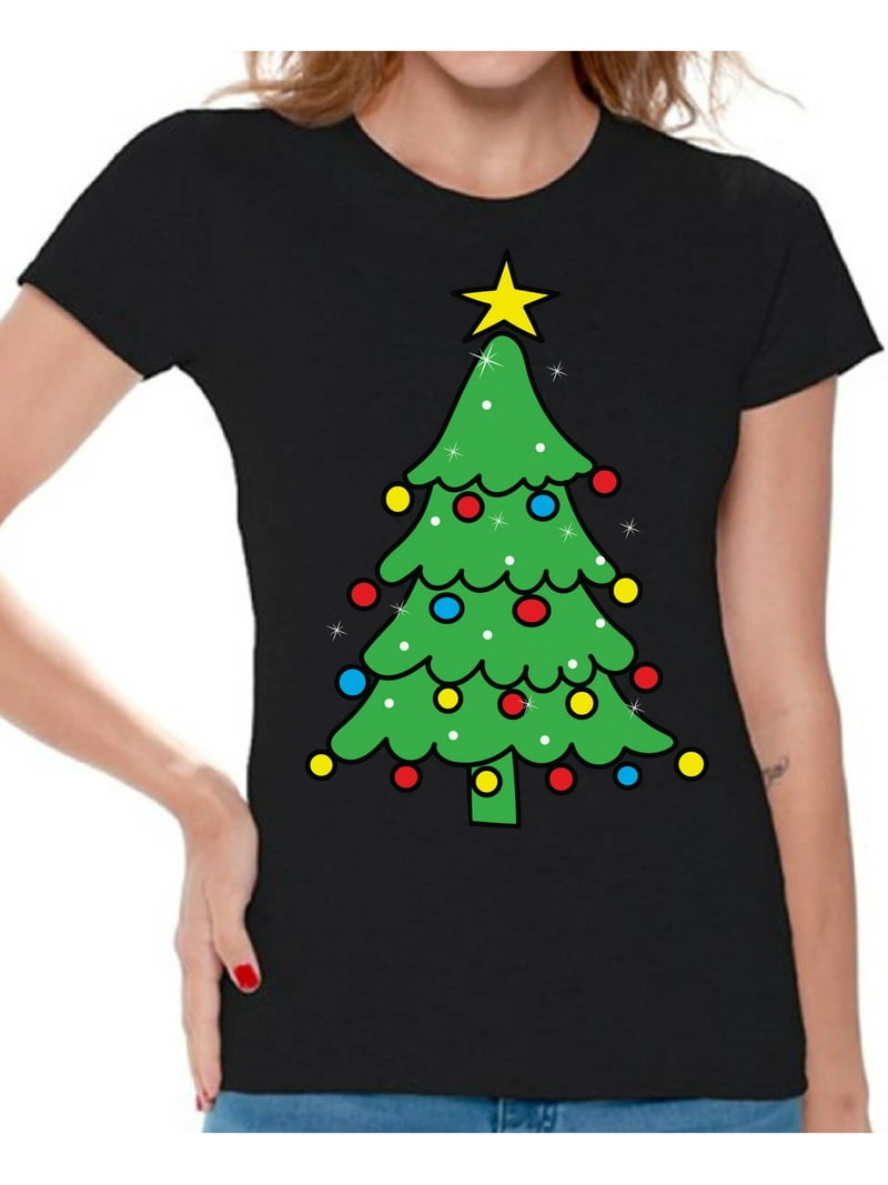 Awkward Styles Christmas Tree Shirt Christmas Shirts for Women Christmas  Tree Christmas T-shirt Merry Christmas Shirt Women's Holiday Top Family Holiday  Shirts Christmas Gifts for Her Xmas Party - Walmart.com, image size:800x1067