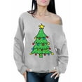 thumbnail image 1 of Awkward Styles Christmas Tree Sweatshirt Off Shoulder Top Christmas Sweater for Women Xmas Tree Holiday Sweatshirt Off the Shoulder Sweatshirt Slouchy Sweater Merry Christmas Sweater Family Holiday, 1 of 4
