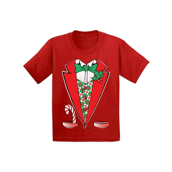 Awkward Styles Christmas Tuxedo Costume Christmas Shirts for Kids Santa Funny Kid's Christmas Holiday Shirt Christmas Costume Shirts for Boys Christmas Shirts for Girls Youth Christmas Tee