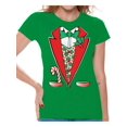 thumbnail image 1 of Awkward Styles Christmas Tuxedo Shirt for Women Xmas Funny Tuxedo Shirt for Ladies Christmas Holiday Costume T-Shirt Christmas Party Shirt, 1 of 4