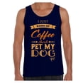 thumbnail image 1 of Awkward Styles Coffee T-Shirt I Just Wanna Pet my Dog Tank Tops for Men, 1 of 4