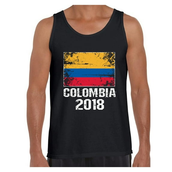 Awkward Styles Colombia 2018 Football Tank Top for Men Colombian Flag Tank Top