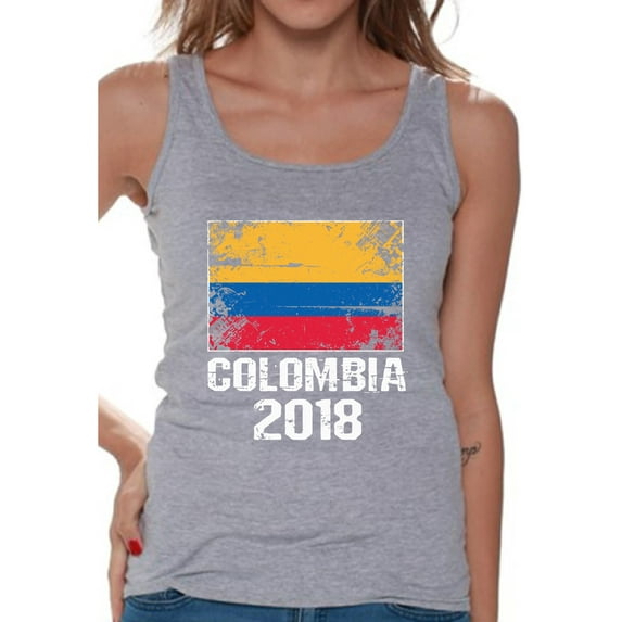Awkward Styles Colombia 2018 Tank Top for Women Colombian Flag Tank Soccer Gifts