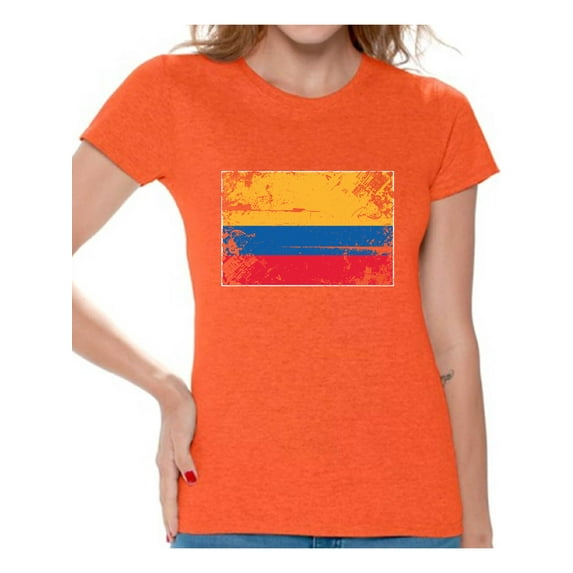 Awkward Styles Colombia Flag Shirt for Women Colombian Soccer 2018 Tshirt Gifts from Colombia Flag of Colombia Colombian Women Colombia Shirts for Women Colombia 2018 Tshirt Colombian Gifts for Her