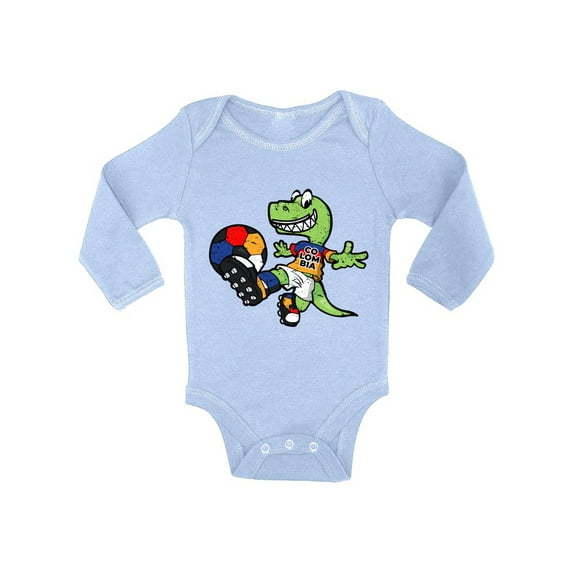 Awkward Styles Colombia Soccer Long Sleeve Baby Bodysuit Dinosaur One Piece Top