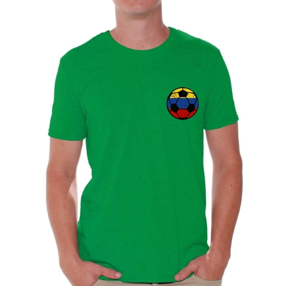 Awkward Styles Colombia Soccer Shirt for Men Colombian Gifts Colombia Shirts for Men Colombia 2018 Soccer Tshirt Gifts from Colombia Colombia Soccer Ball Shirt Colombia Flag T-Shirt for Men