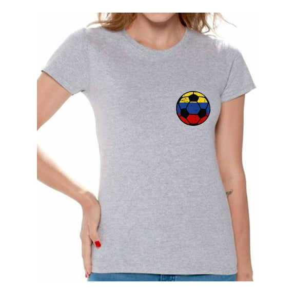 Awkward Styles Colombia Soccer Shirt for Women Colombian Gifts Colombia Shirts for Women Colombia 2018 Soccer Tshirt Gifts from Colombia Colombia Soccer Ball Shirt Colombia Flag Shirt
