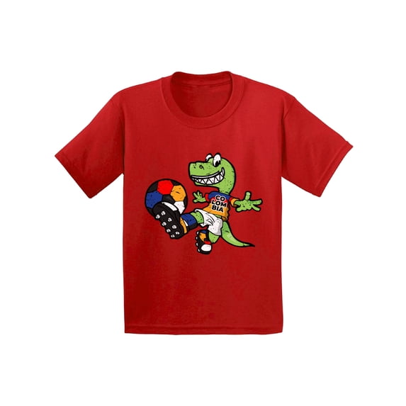 Awkward Styles Colombia Soccer Shirt for Kids Dinosaur Football Infant Shirt