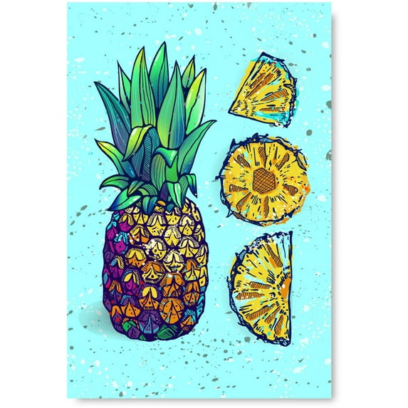 Awkward Styles Colorful Fruits Poster Wall Art Pineapple Pieces Kitchen Decor Ideas Tropical Prints