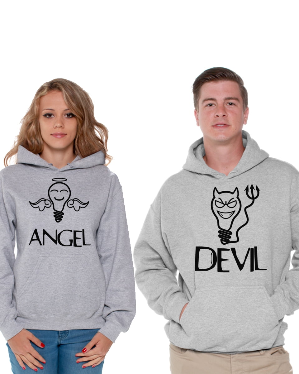 Half Angel Devil And Angel Hoodie Awkward Styles Couple Hoodies