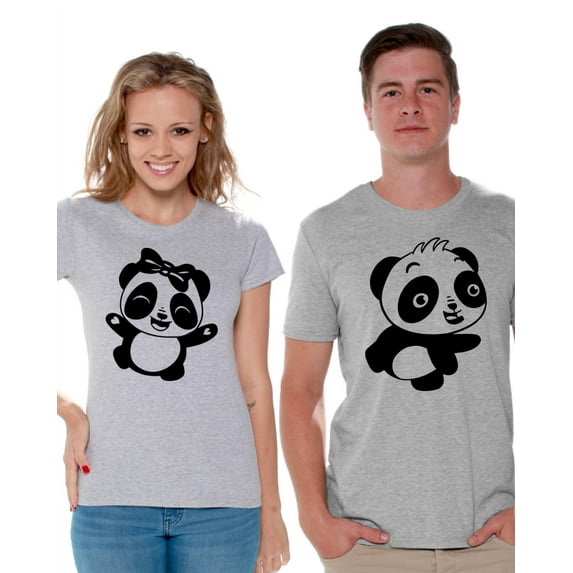 Awkward Styles Couple Shirts Couple Matching Shirts Panda T Shirts for Couples Perfect Valentine's Day Gift Cute Panda Matching Couple Set Panda Bear Shirts for Couples Happy Valentines Day Outfit
