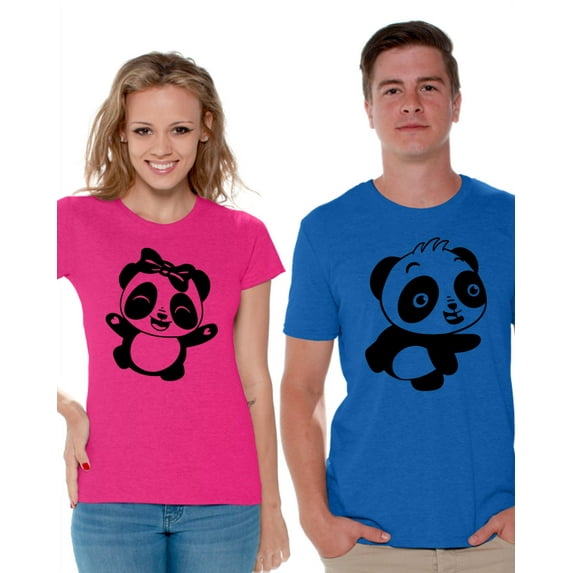 Awkward Styles Couple Shirts Couple Matching Shirts Panda T Shirts for Couples Perfect Valentine's Day Gift Cute Panda Matching Couple Set Panda Bear Shirts for Couples Happy Valentines Day Outfit
