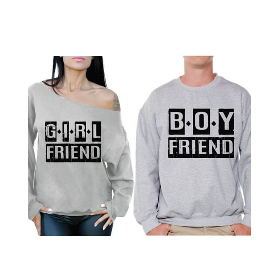 Awkward Styles Couple Sweatshirts Girlfriend Boyfriend Sweaters for Couple Girlfriend Off the Shoulder Sweatshirt Boyfriend Sweater Couple Anniversary Gifts Matching Couple Sweatshirts for Him and Her