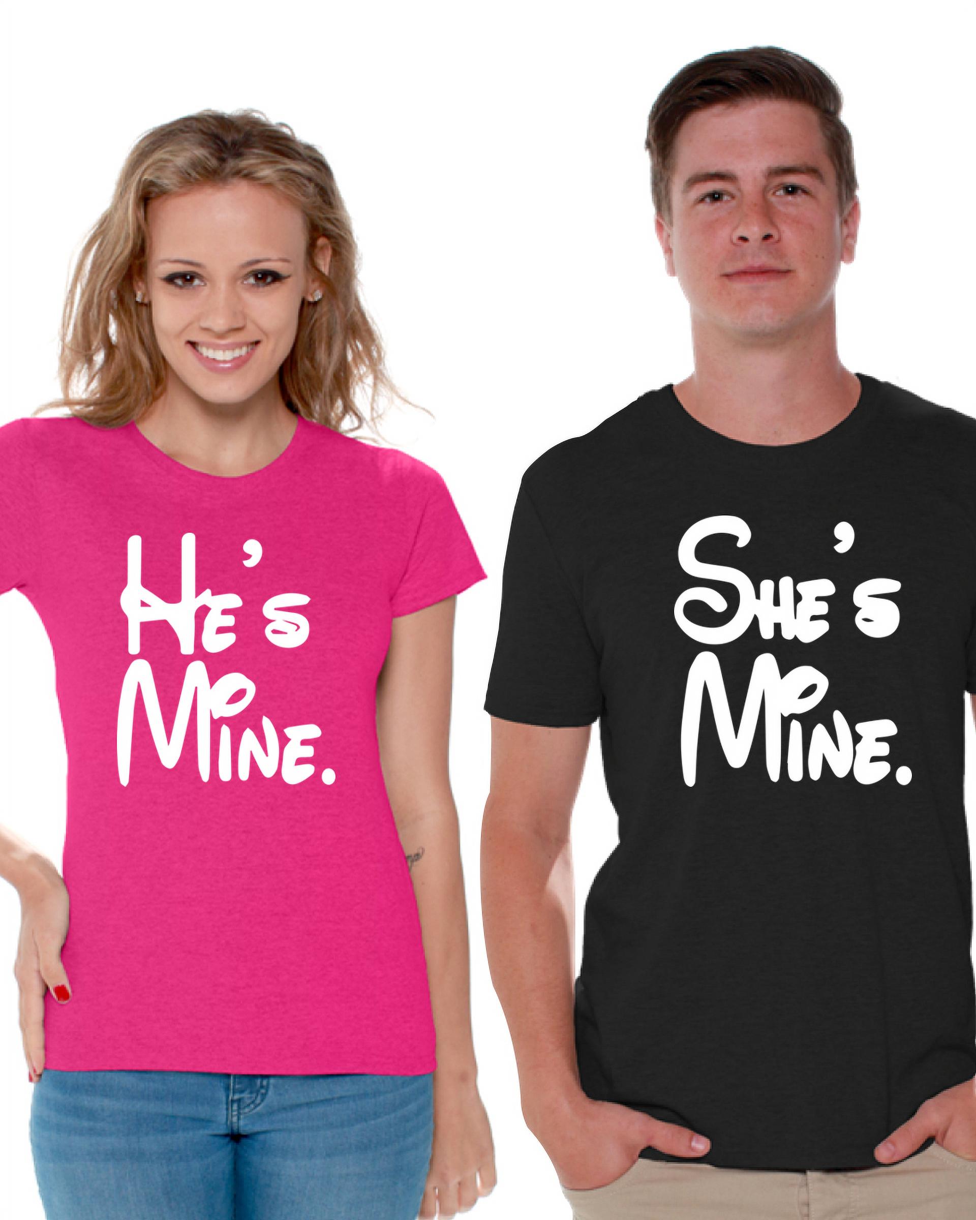 Awkward Styles Couples Shirts He is Mine She is Mine Matching Couple Shirts He is Mine She is Mine T shirts for Couples Anniversary Gifts Funny Couple Shirts Valentines Day Couple Matching Outfits