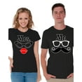 thumbnail image 1 of Awkward Styles Couples Shirts Matching Couple Shirts Mr. and Mrs. T-shirts for Couples Anniversary Gifts for Couples Mrs Glasses and Mr Mustache Funny Couple Shirts Valentine Gifts for Couples, 1 of 5
