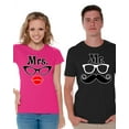thumbnail image 1 of Awkward Styles Couples Shirts Matching Couple Shirts Mr. and Mrs. T-shirts for Couples Anniversary Gifts for Couples Mrs Glasses and Mr Mustache Funny Couple Shirts Valentine Gifts for Couples, 1 of 5