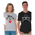 thumbnail image 1 of Awkward Styles Couples Shirts Matching Couple Shirts Mr. and Mrs. T-shirts for Couples Anniversary Gifts for Couples Mrs Glasses and Mr Mustache Funny Couple Shirts Valentine Gifts for Couples, 1 of 5