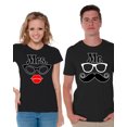 thumbnail image 1 of Awkward Styles Couples Shirts Matching Couple Shirts Mr. and Mrs. T-shirts for Couples Anniversary Gifts for Couples Mrs Glasses and Mr Mustache Funny Couple Shirts Valentine Gifts for Couples, 1 of 5