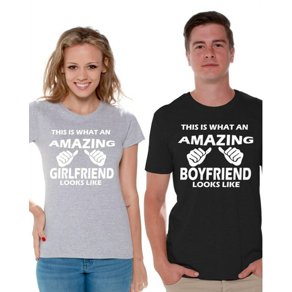 Awkward Styles Couples Shirts This Is What An Amazing Girlfriend / Boyfriend Looks Like Couples Matching Shirts Boyfriend Girlfriend T Shirts for Couples Happy Valentines Day Cute Couple Shirts