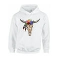 thumbnail image 1 of Awkward Styles Cow Skull Flowers Hooded Sweatshirt Sugar Skull Hoodie Men's Skull Hoodie Women's Skull Clothing Floral Skull Hoodie Sweatshirt Dia de los Muertos Gifts Day of the Dead Hoodies, 1 of 5