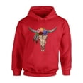 thumbnail image 1 of Awkward Styles Cow Skull Flowers Hooded Sweatshirt Sugar Skull Hoodie Men's Skull Hoodie Women's Skull Clothing Floral Skull Hoodie Sweatshirt Dia de los Muertos Gifts Day of the Dead Hoodies, 1 of 5
