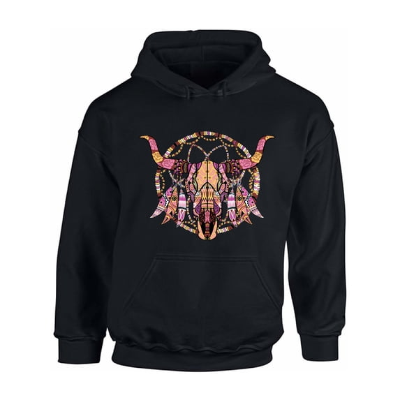 Awkward Styles Cow Skull Hooded Sweatshirt Dia de los Muertos Gifts for Women Day of the Dead Hoodie for Men Skull Sweatshirt Sugar Skull Hoodie Sweater Cow Skull Sweater Dreamcatcher Skull Hoodie