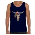 thumbnail image 1 of Awkward Styles Cow Skull Tank Top for Men Floral Cow Skull Tank Bull Skull Flowers Muscle Shirt for Men Dia de los Muertos Outfit Day of the Dead Gifts for Him Bull Skull Tank Sugar Skull Men's Shirt, 1 of 4