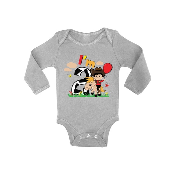 Awkward Styles Cowboy Gifts for 2 Year Old Second Birthday One Piece Baby 2nd Year Old Shirt My 2nd Birthday Gifts for Birthday Boy Birthday Gifts Cowboy Lovers One Piece Second Birthday Baby Bodysuit