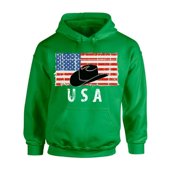 Awkward Styles Cowboy Hat USA Hoodie USA Patriotic Gifts Cowboy Hat Hooded Sweatshirt for Men Independence Day Cowboy Hat Hooded Sweatshirt for Women One Nation Vintage USA Men Women Hooded Sweater