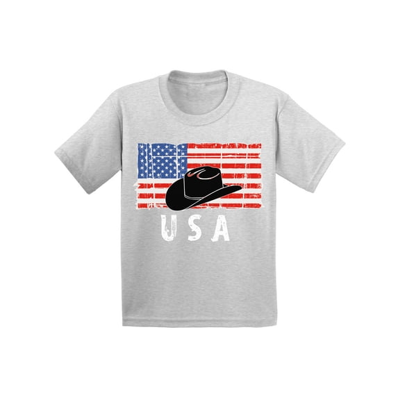 Awkward Styles Cowboy Hat USA Youth Shirt Stripes and Stars USA Flag T shirt for Boys USA Pride USA Flag T shirt for Girls Made in the USA Texas Kids Tshirt Patriotic Gifts