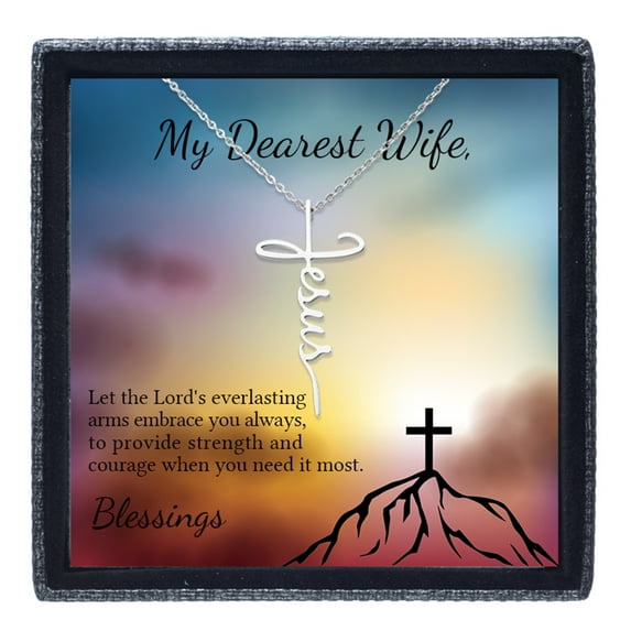 Awkward Styles Cross Necklace Message Card Jewelry Gift for Son Brother Wife Faith Necklace Jesus Blessings for Birthday Anniversary Celebration