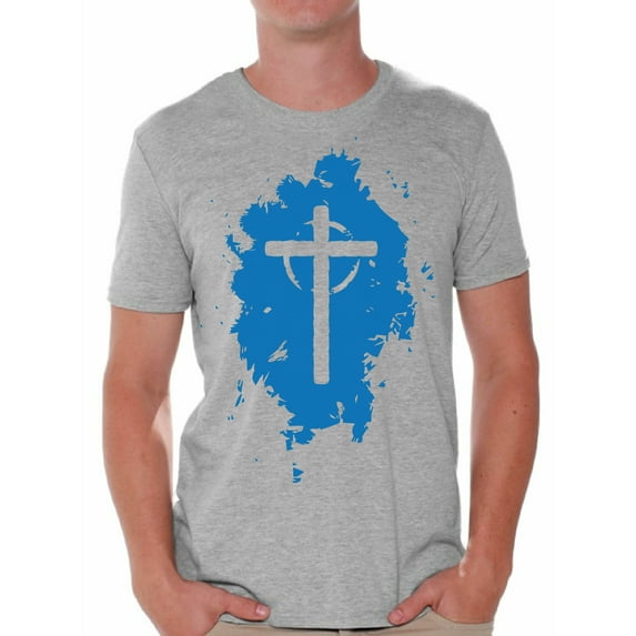 Awkward Styles Cross Shirt for Men Christian Mens Shirts Christian Cross Clothes for Men Jesus Christ is the Lord Christian Cross Birthday Gifts Jesus Shirts Jesus Clothing Cross Mens Shirt