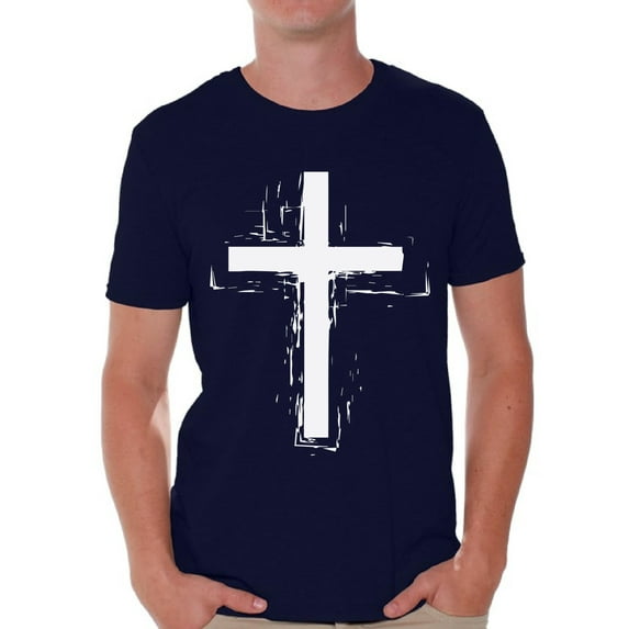 Awkward Styles Cross T Shirt for Men Christian Mens Shirts Christian Cross Clothes for Men Jesus Christ is the Lord Christian Cross Birthday Gifts Jesus Shirts Jesus Clothing Cross Mens Shirt