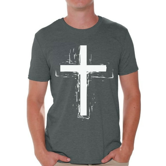 Awkward Styles Cross T Shirt for Men Christian Mens Shirts Christian Cross Clothes for Men Jesus Christ is the Lord Christian Cross Birthday Gifts Jesus Shirts Jesus Clothing Cross Mens Shirt