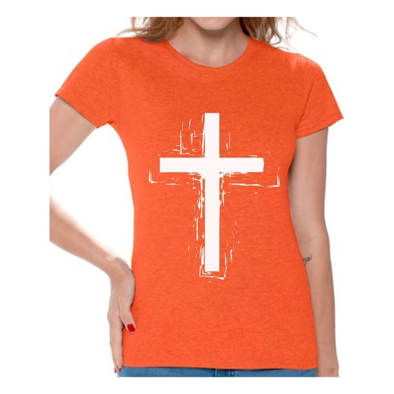 Awkward Styles Cross T Shirt for Women Christian Cross Clothes for Ladies Following Jesus Womens T-Shirt Christian Gifts Jesus Shirts Jesus Cross Clothing Jesus T Shirt for Her Cross Ladies Shirt