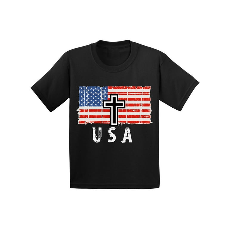 Usa Patriotic T Shirt American Flag Cross Religious Gift Tee Usa Patriotic T Shirt American Flag Cross Religious Gift Tee