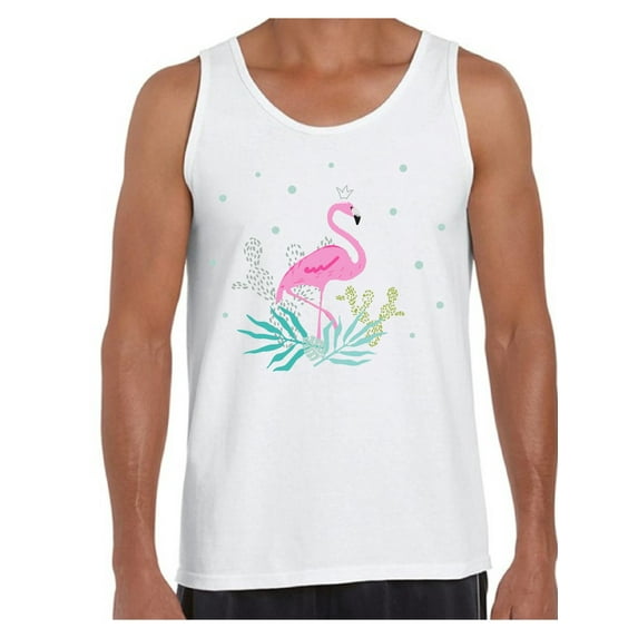 Awkward Styles Crowned Flamingo Shirts Beach Collection for Men Pink Flamingo Tank Top for Men Beach Shirts Summer Clothes for Men Flamingo Tank Top Pink Flamingo Tshirt for Men Pink Flamingo Gifts