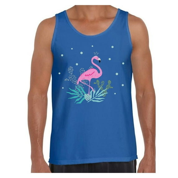 Awkward Styles Crowned Flamingo Shirts Beach Collection for Men Pink Flamingo Tank Top for Men Beach Shirts Summer Clothes for Men Flamingo Tank Top Pink Flamingo Tshirt for Men Pink Flamingo Gifts