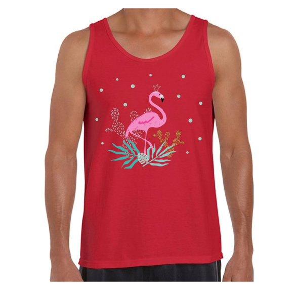Awkward Styles Crowned Flamingo Shirts Beach Collection for Men Pink Flamingo Tank Top for Men Beach Shirts Summer Clothes for Men Flamingo Tank Top Pink Flamingo Tshirt for Men Pink Flamingo Gifts