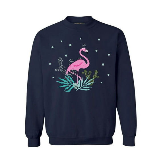 Awkward Styles Crowned Flamingo Sweatshirt Pink Flamingo Sweatshirt for Him Flamingo Collection Pink Flamingo Sweatshirt for Her for Women Summer Sweater for Men Pink Flamingo Pink Flamingo Outfit
