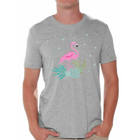 Awkward Styles Crowned Flamingo T Shirt for Men Summer Mens Shirts Pink Flamingo Clothes for Men Flamingo T-Shirt Beach Tshirt Pink Flamingo Gifts Flamingo Shirts Summer Clothing Collection for Men