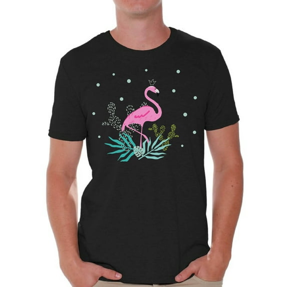 Awkward Styles Crowned Flamingo T Shirt for Men Summer Mens Shirts Pink Flamingo Clothes for Men Flamingo T-Shirt Beach Tshirt Pink Flamingo Gifts Flamingo Shirts Summer Clothing Collection for Men
