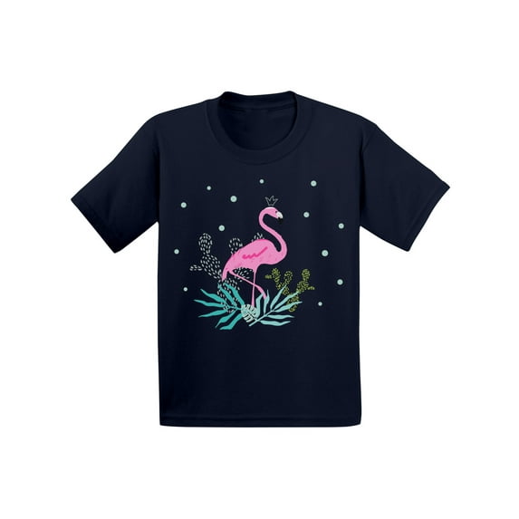 Awkward Styles Crowned Flamingo Toddler Shirt Cute Summer Shirt for Kids Pink Flamingo T Shirt for Boys Pink Flamingo Shirts for Girls Lovely Flamingo T-Shirt for Children Summer Gifts for Little One