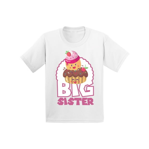 Awkward Styles Cupcake Collection Cupcake Toddlers Shirts for Girls I'm Big Sister Shirt Big Sister Toddler Shirt Lovely T Shirts for Girls Girls Clothing Sis Tshirt for Kids Birthday Gifts for Sister